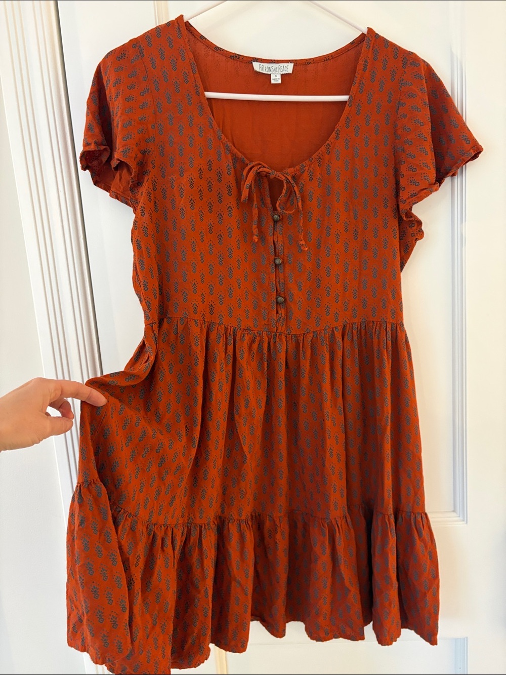 Patrons of Peace Rust Printed Midi Dress